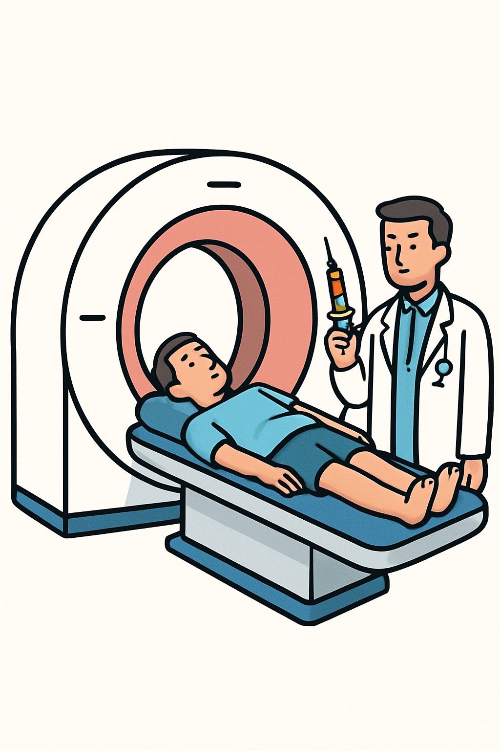 CT Abdomen/Pelvis with contrast procedure illustration