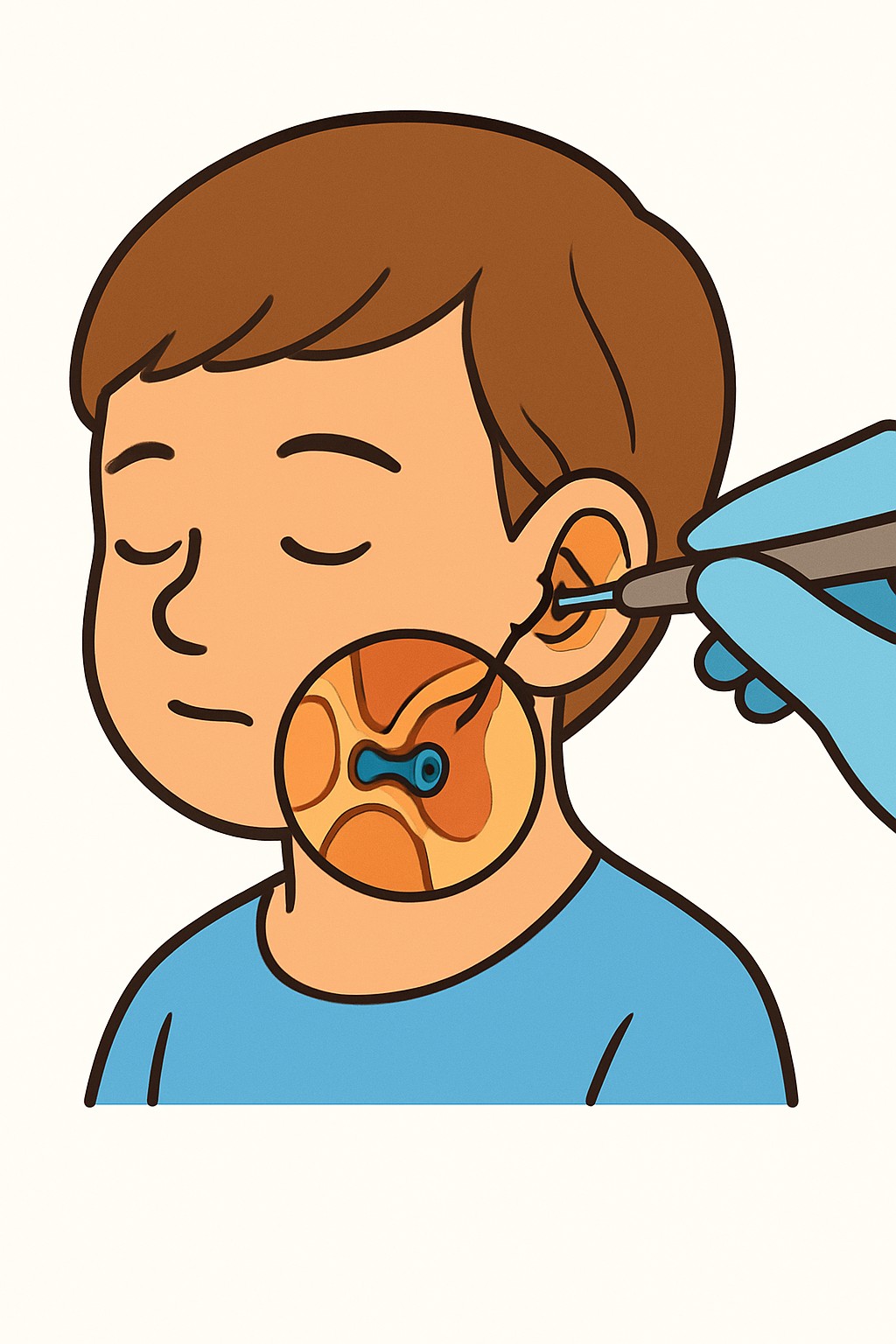 Ear Tube Placement (Myringotomy) procedure illustration