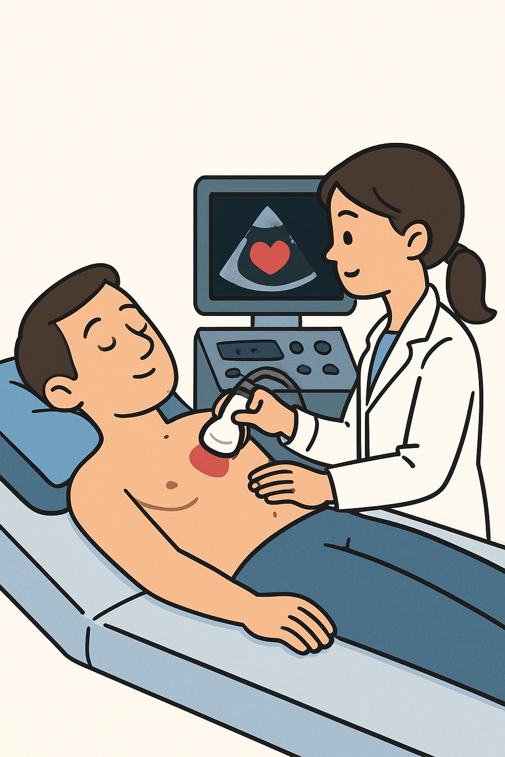 Echocardiogram (Transthoracic) procedure illustration