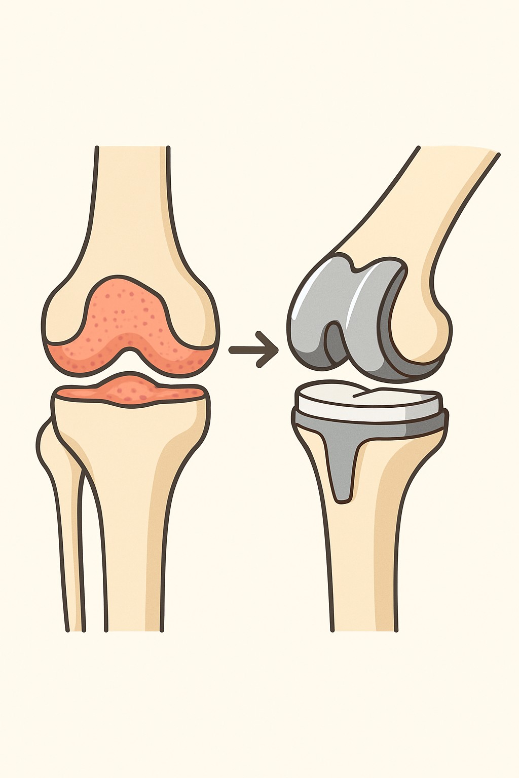 Knee Replacement (Total Knee Arthroplasty) procedure illustration