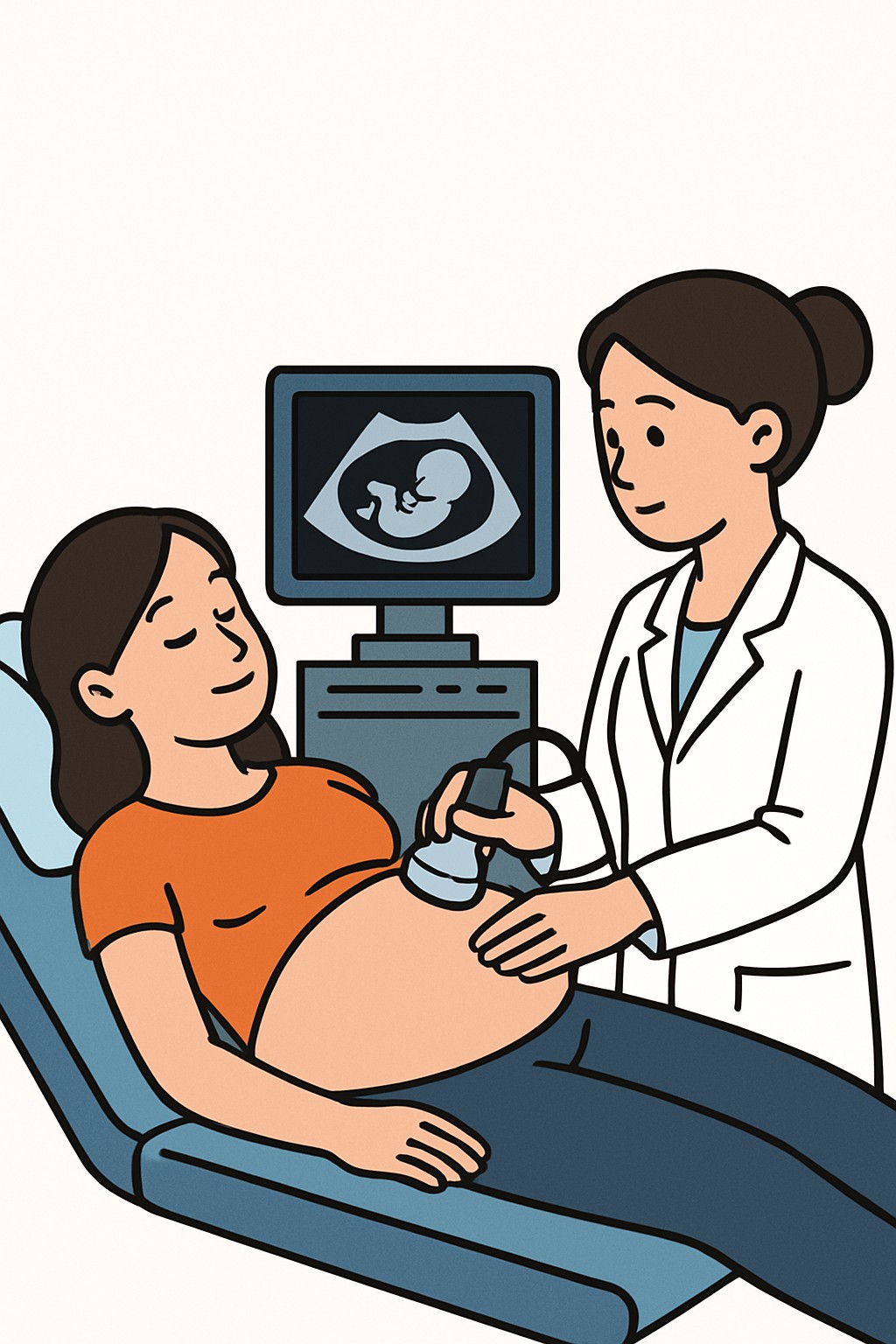 Obstetric Ultrasound (Prenatal) procedure illustration