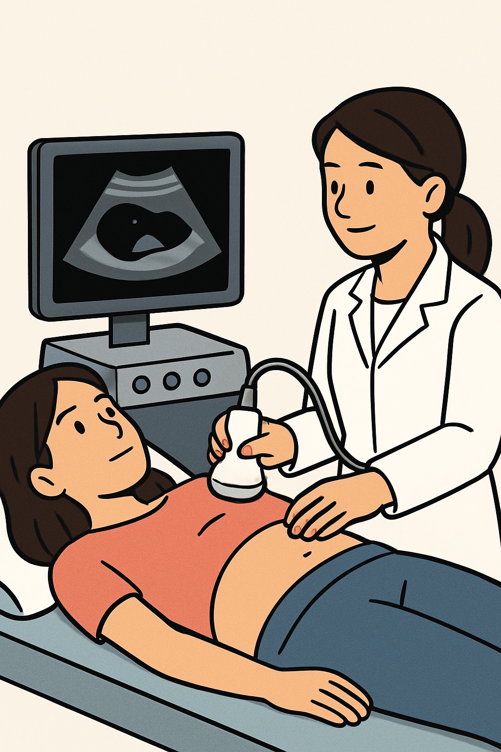 Pelvic Ultrasound (non-OB) procedure illustration