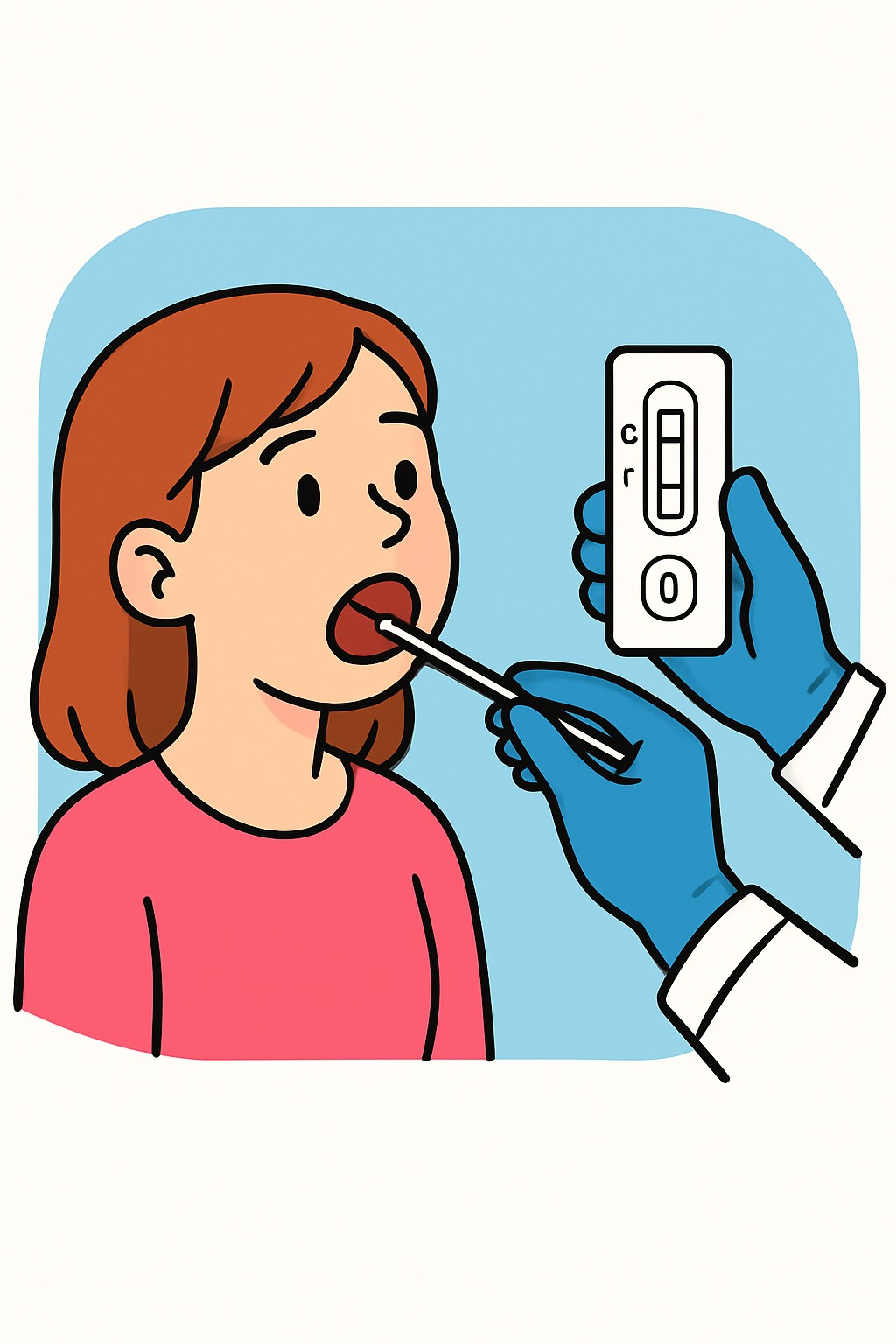 Rapid Strep Test procedure illustration