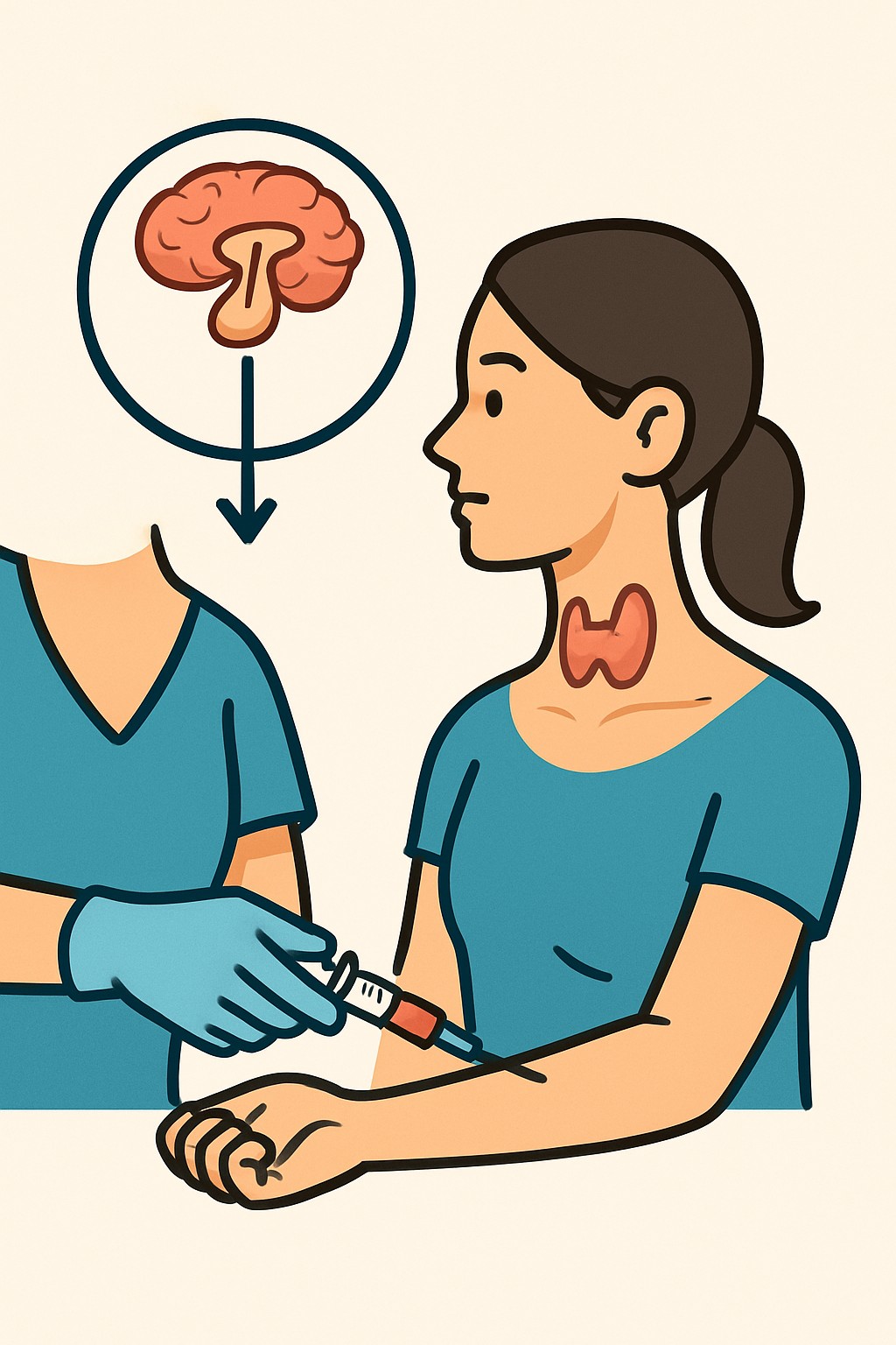 Thyroid Stimulating Hormone (TSH) procedure illustration