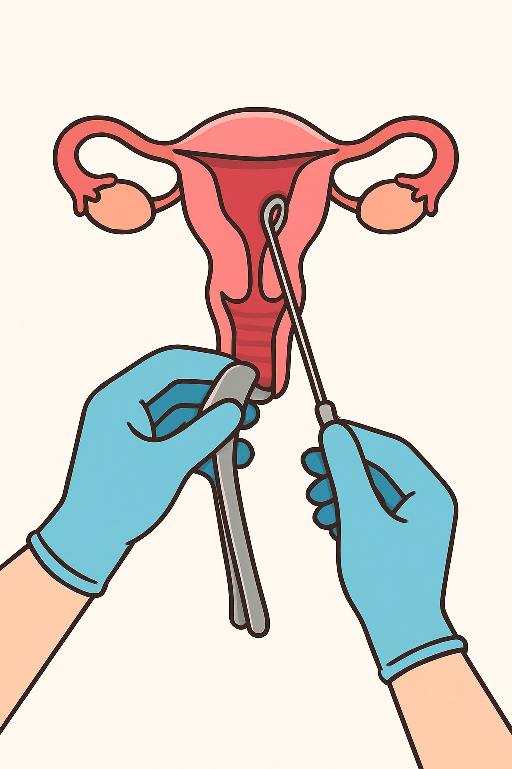 Uterine Dilation & Curettage (D&C) procedure illustration