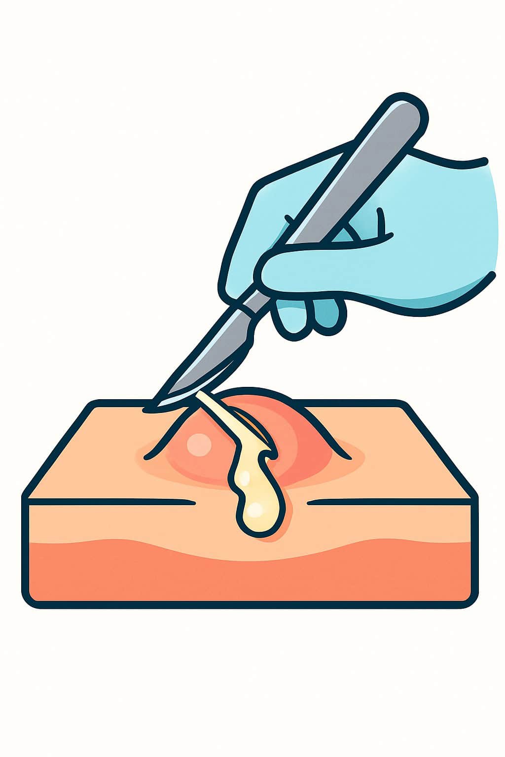 Abscess incision and drainage (simple case) procedure illustration