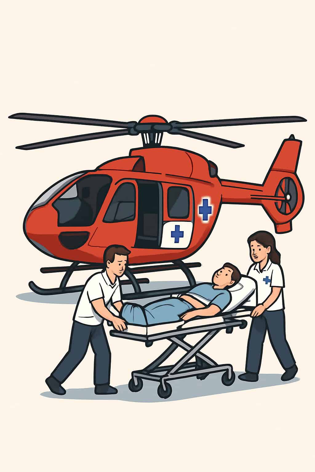 Air Ambulance Transport (helicopter) procedure illustration