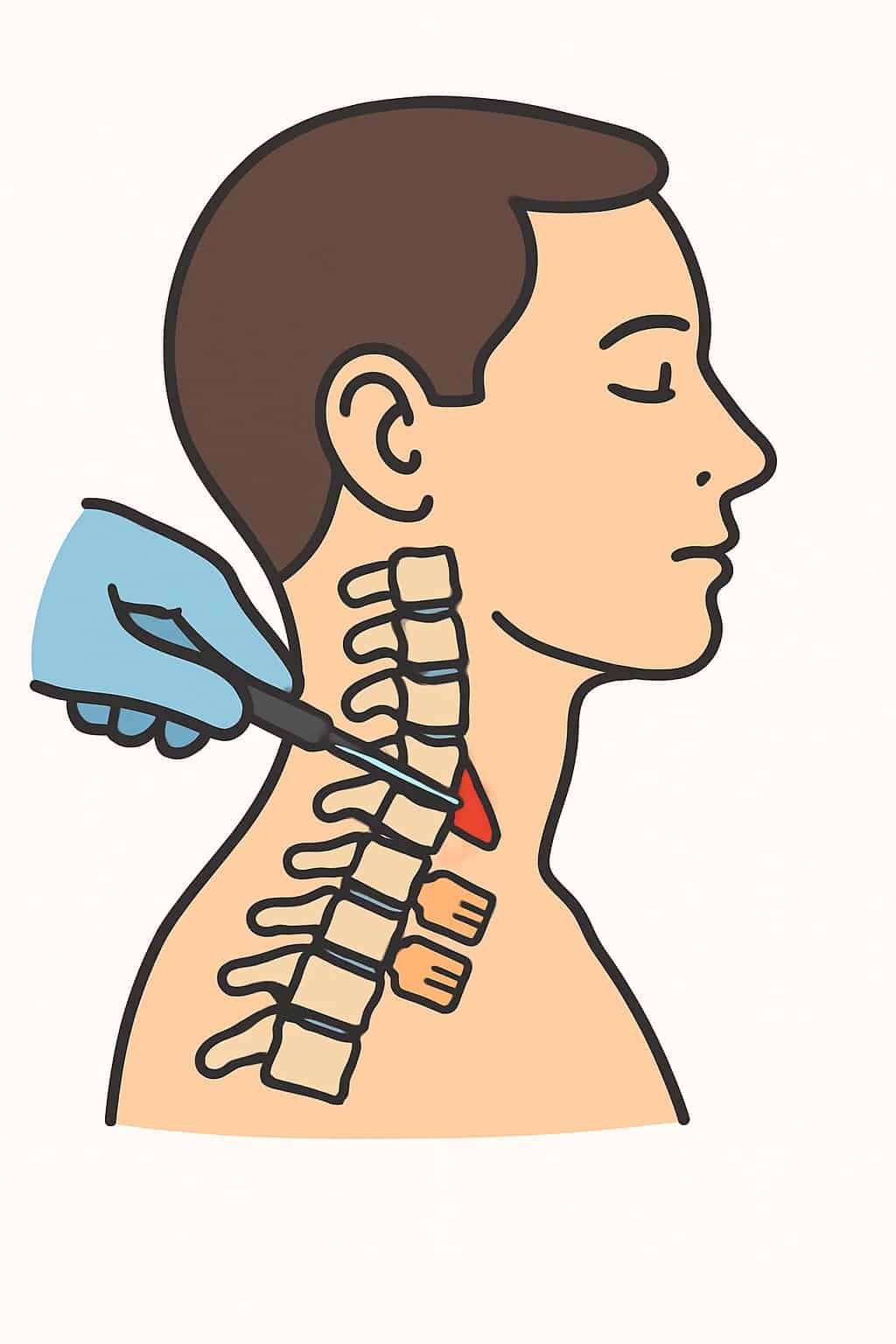 Anterior cervical discectomy and fusion procedure illustration