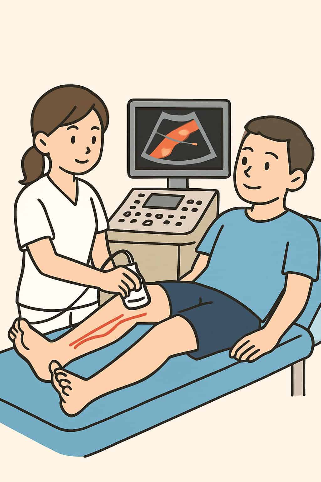 Arterial Doppler Ultrasound (Legs) procedure illustration