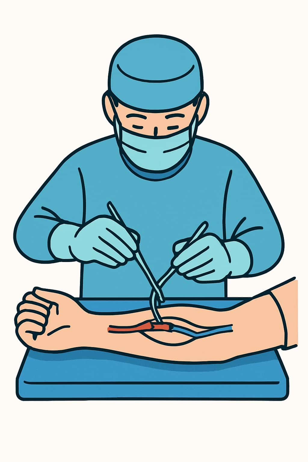 AV Fistula Revision (Thrombectomy) procedure illustration