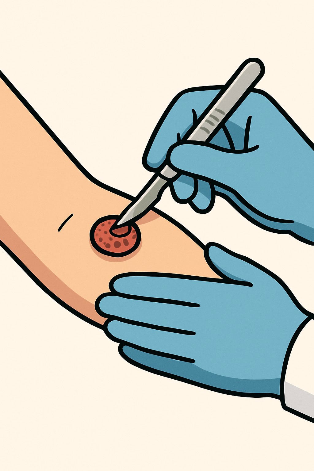 Biopsy of Skin Lesion procedure illustration