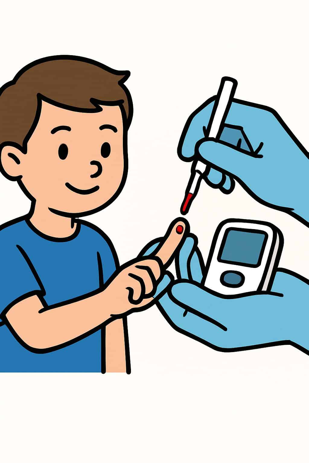 Blood lead level test procedure illustration