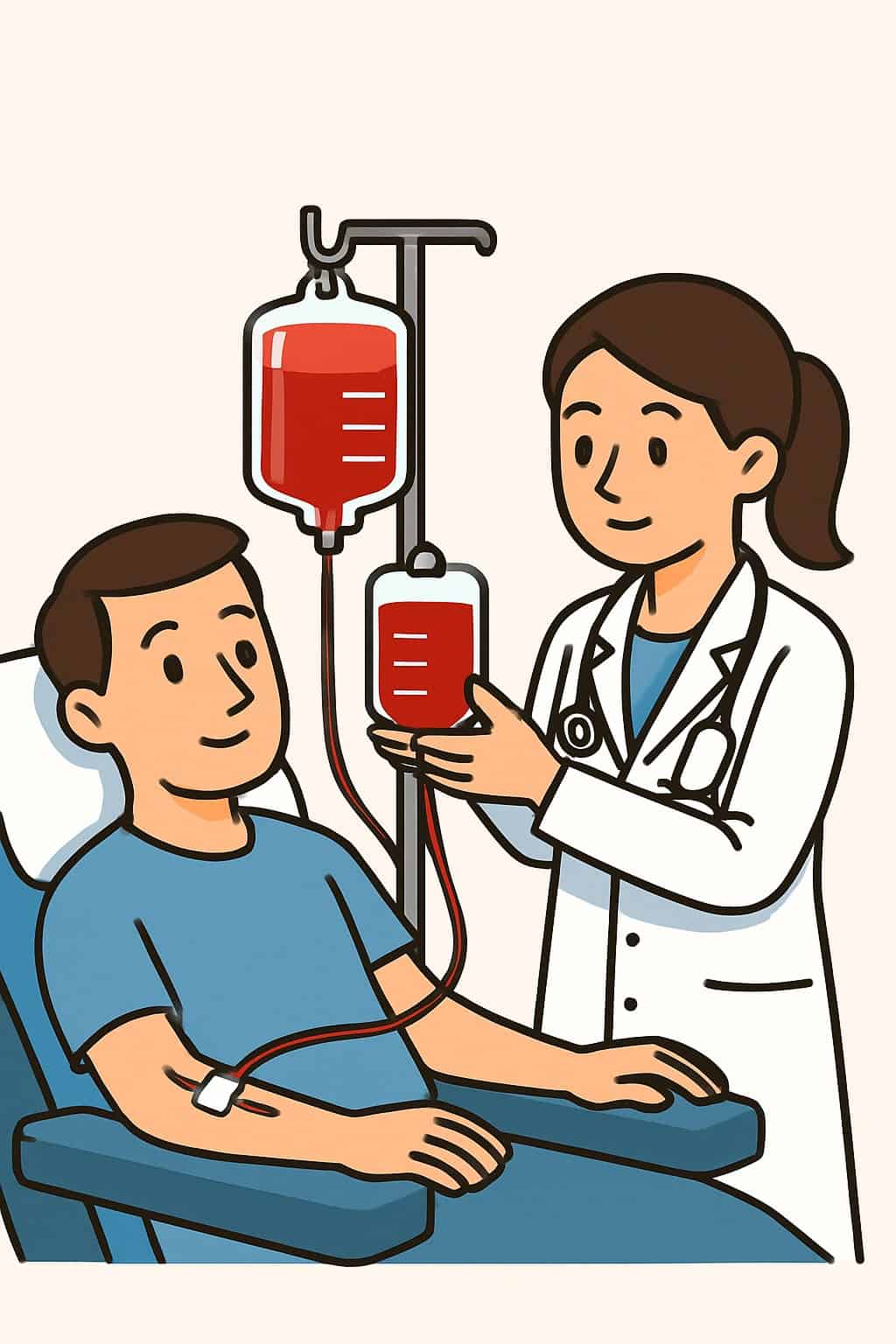 Blood transfusion service (per unit) procedure illustration