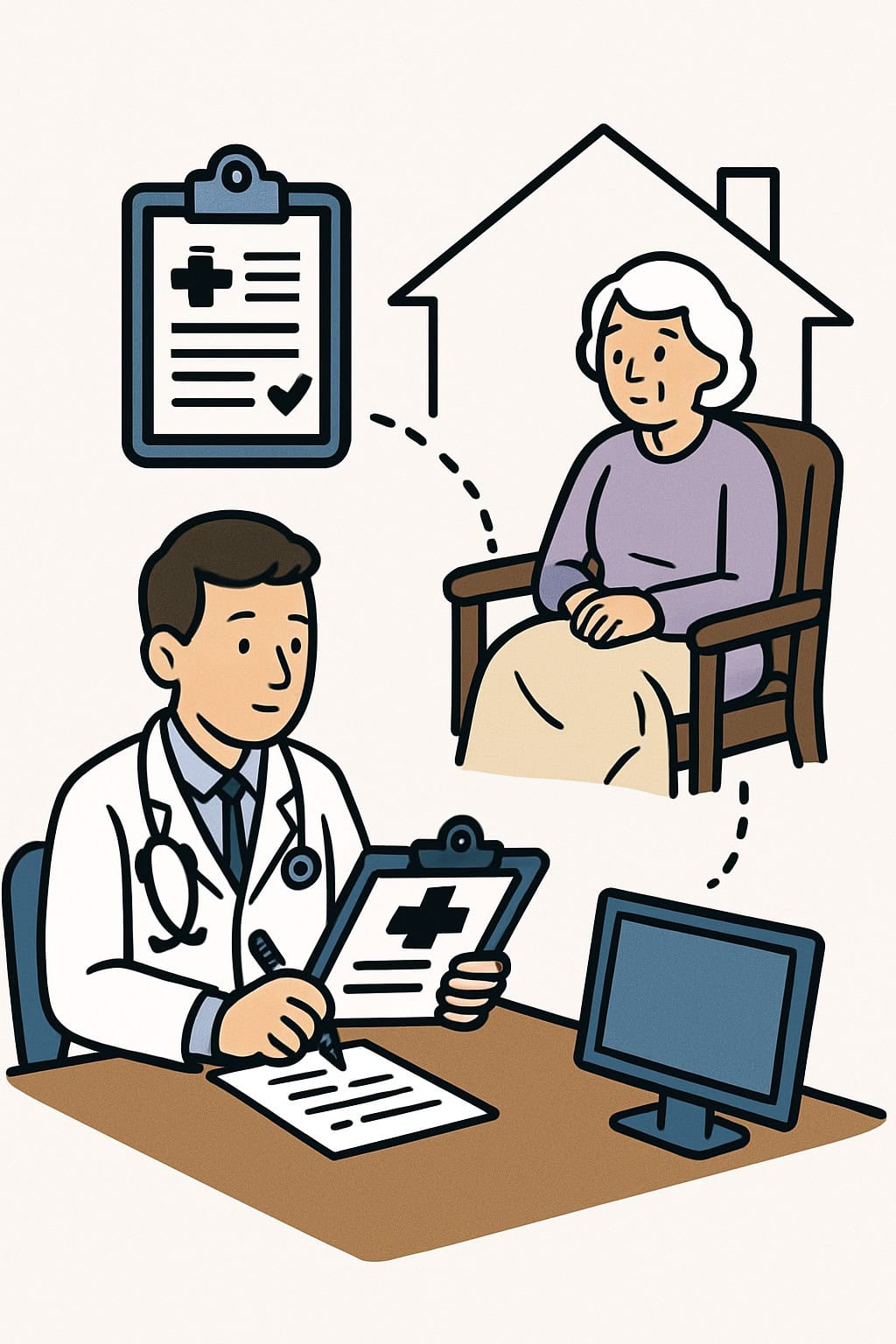 Care plan oversight (home health - monthly) procedure illustration