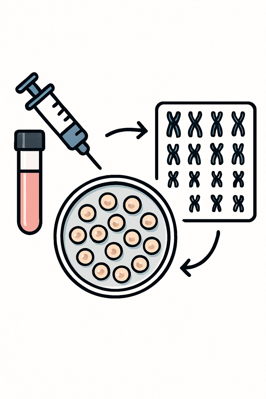Chromosomal analysis - 20 cells (cytogenetics) procedure illustration