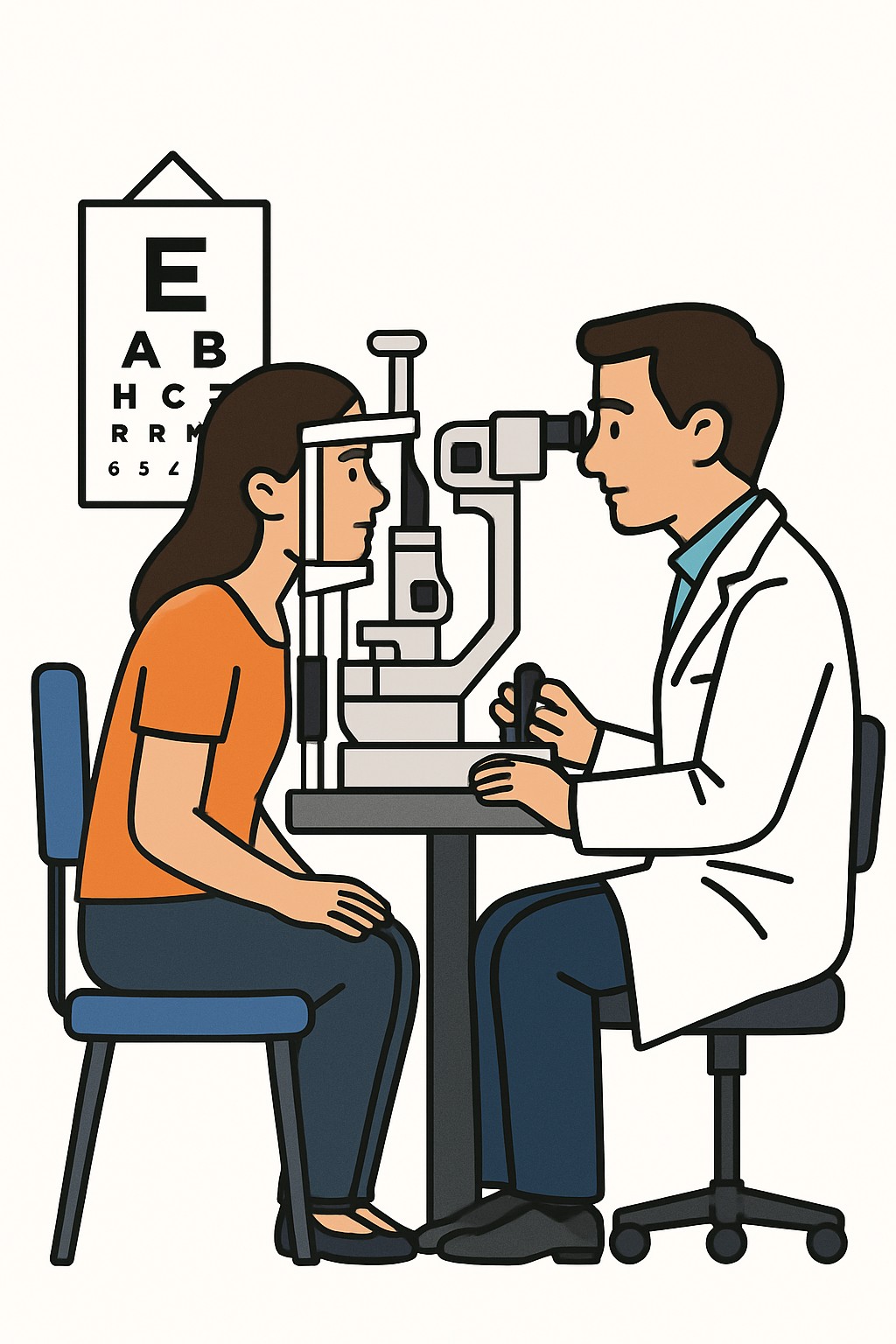 Comprehensive eye exam (new patient) procedure illustration
