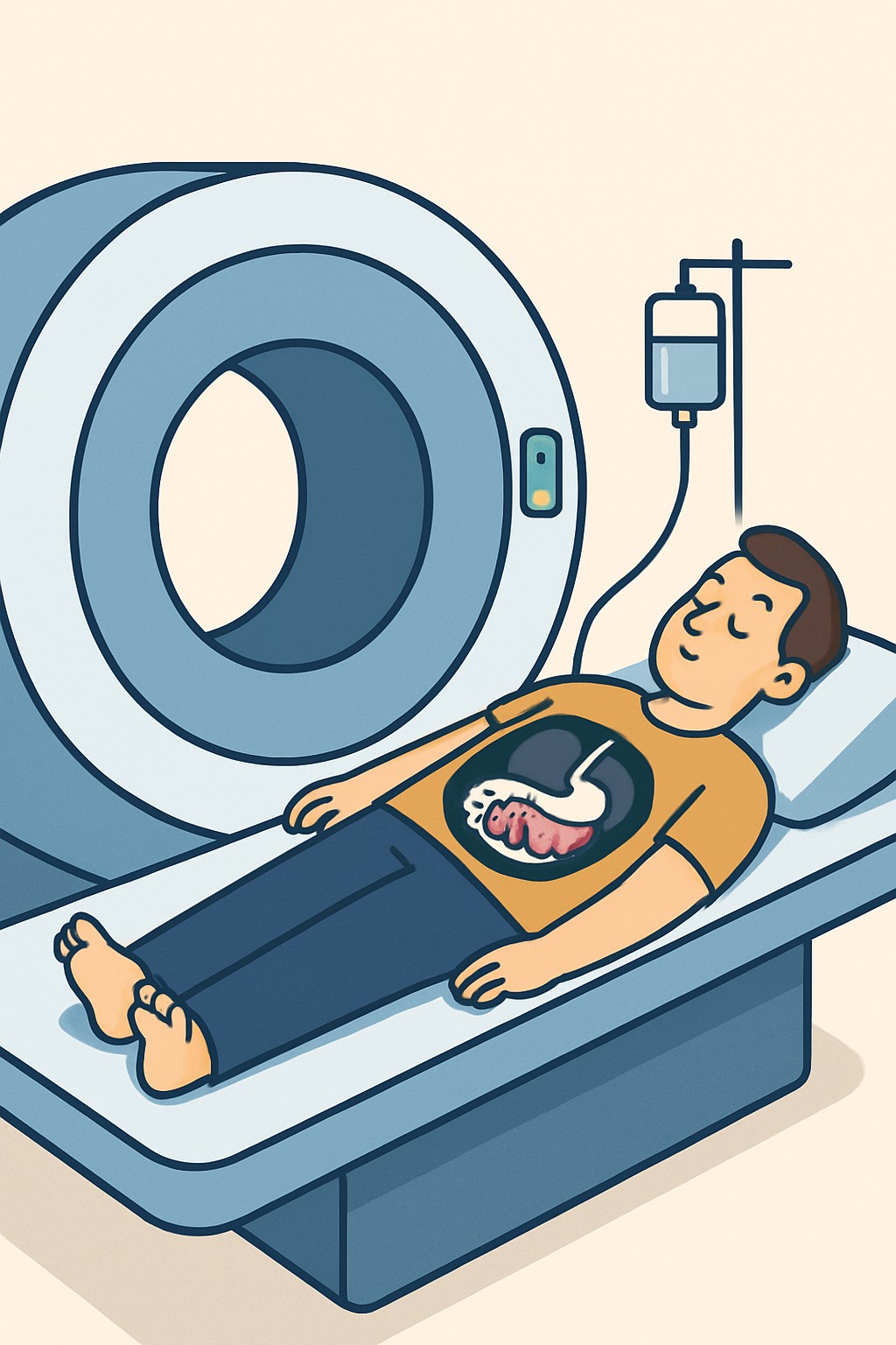 CT abdomen with contrast procedure illustration