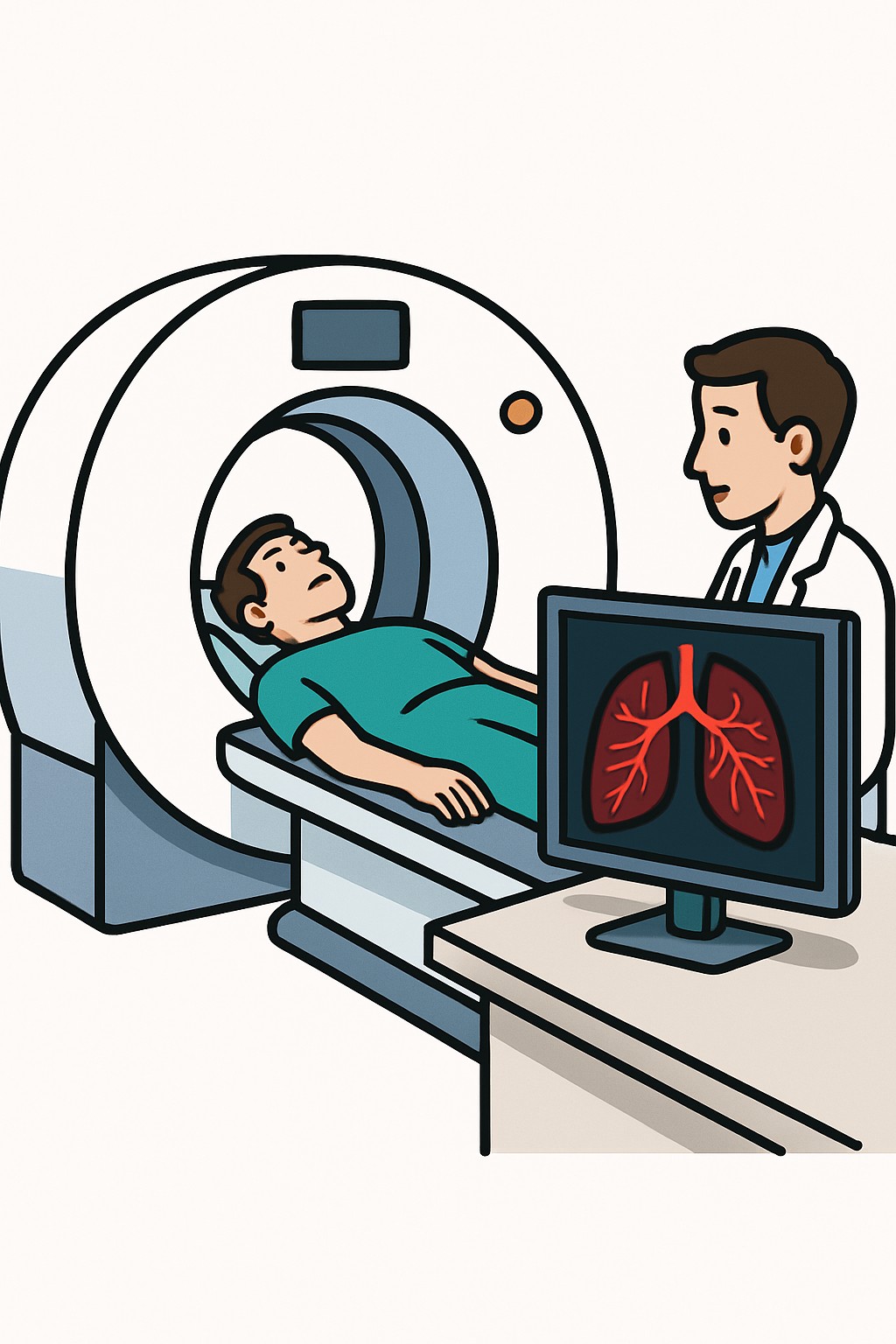 CT Angiography Chest (for PE) procedure illustration