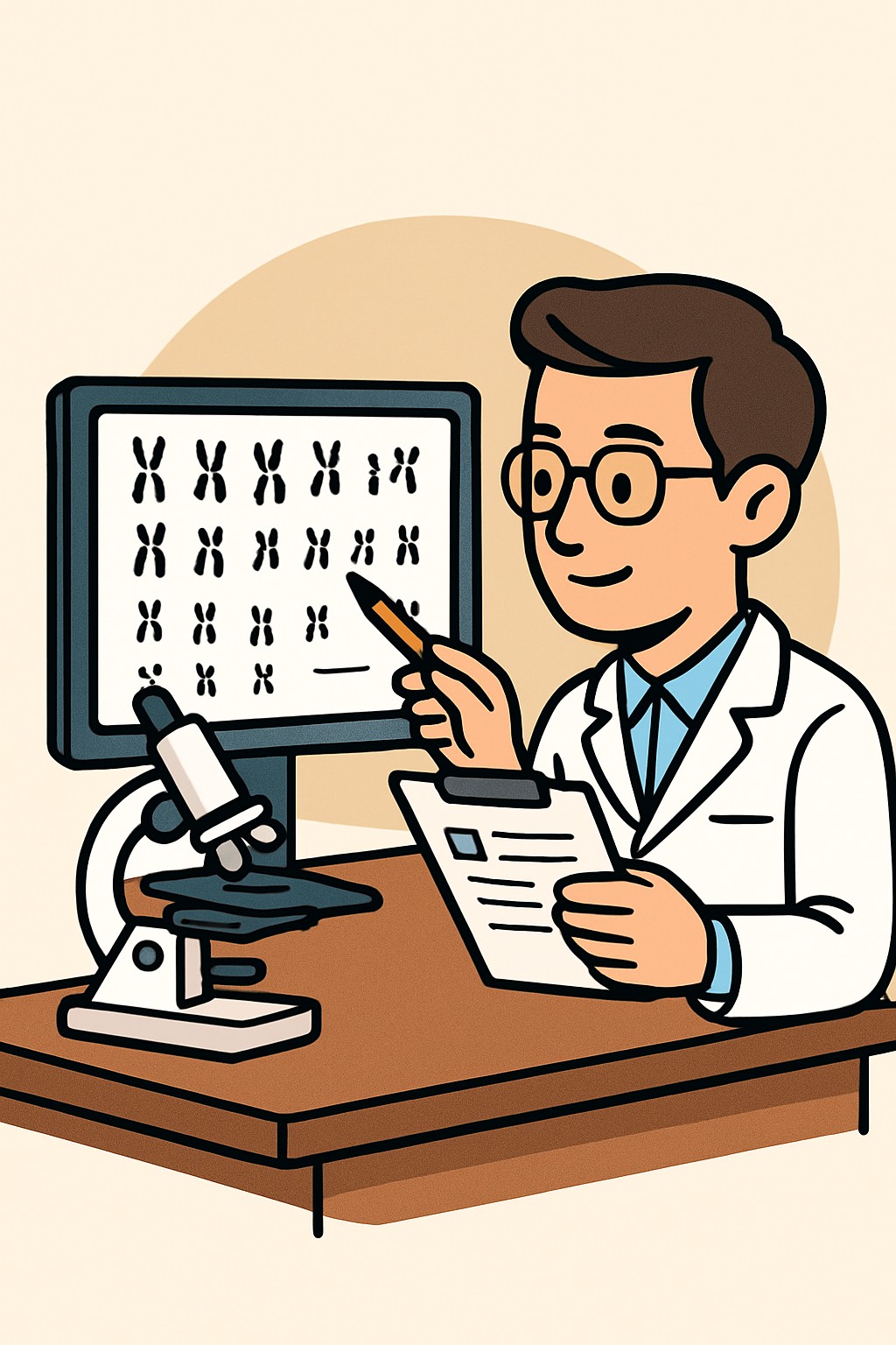 Cytogenetic study interpretation and report procedure illustration