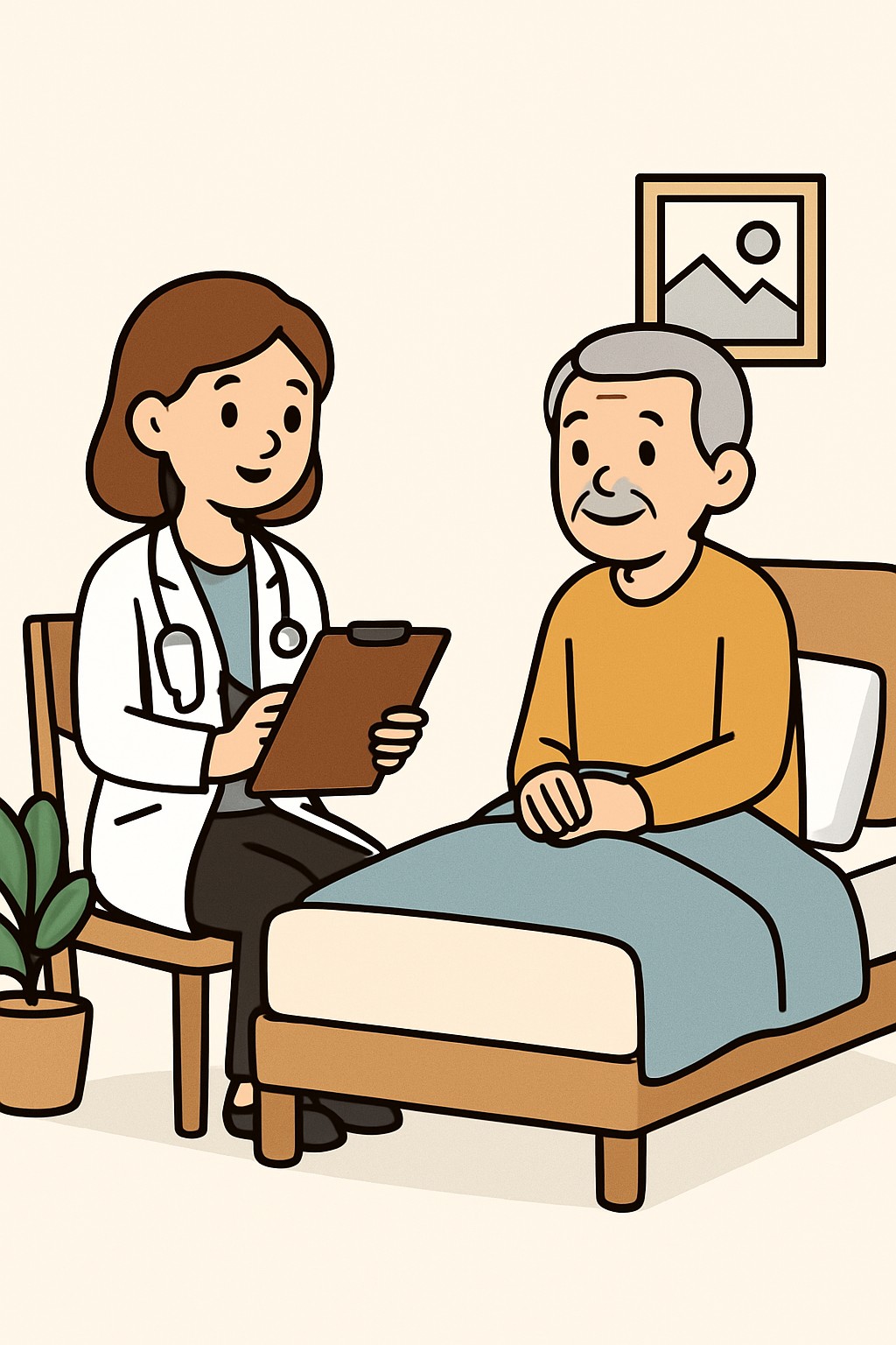 Domiciliary visit (established patient - moderate) procedure illustration