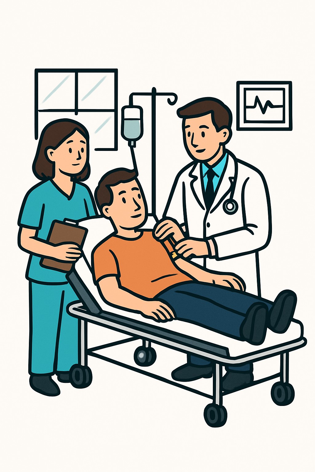 Emergency department visit (Level 3) procedure illustration