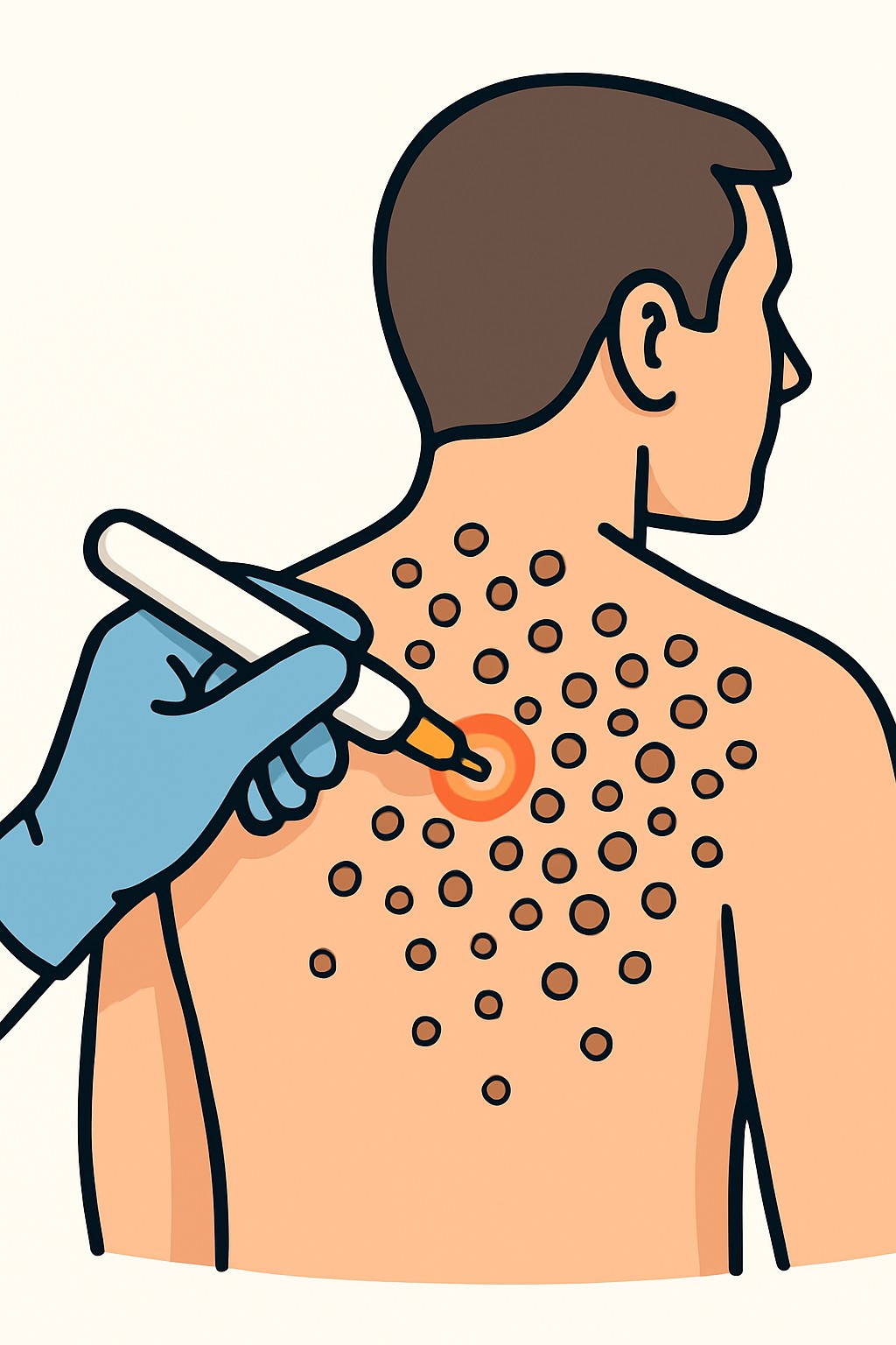 Extensive wart destruction (15+ lesions) procedure illustration