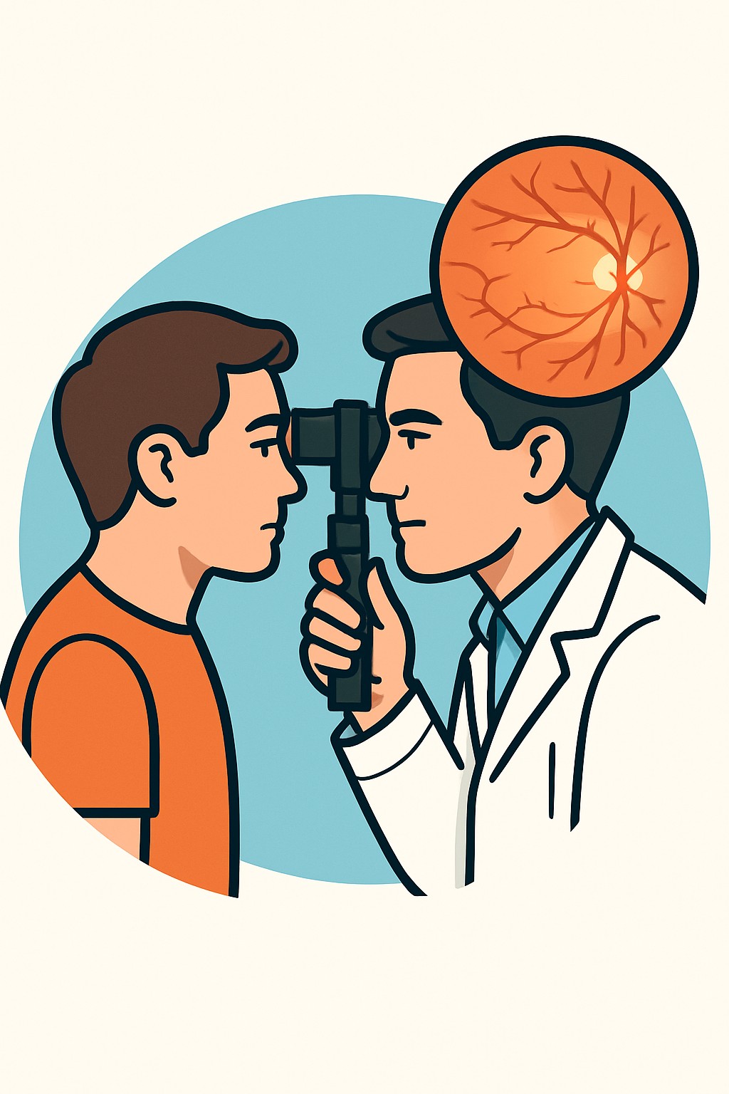 Eye Exam with Retina Scan (Extended Ophthalmoscopy) procedure illustration