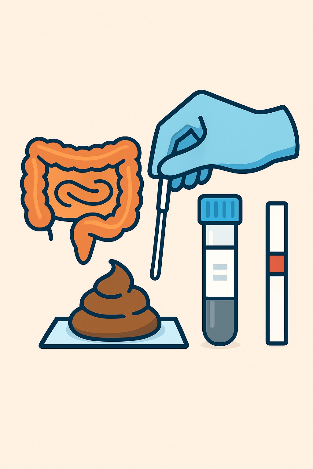 Fecal occult blood test (immunochemical) procedure illustration