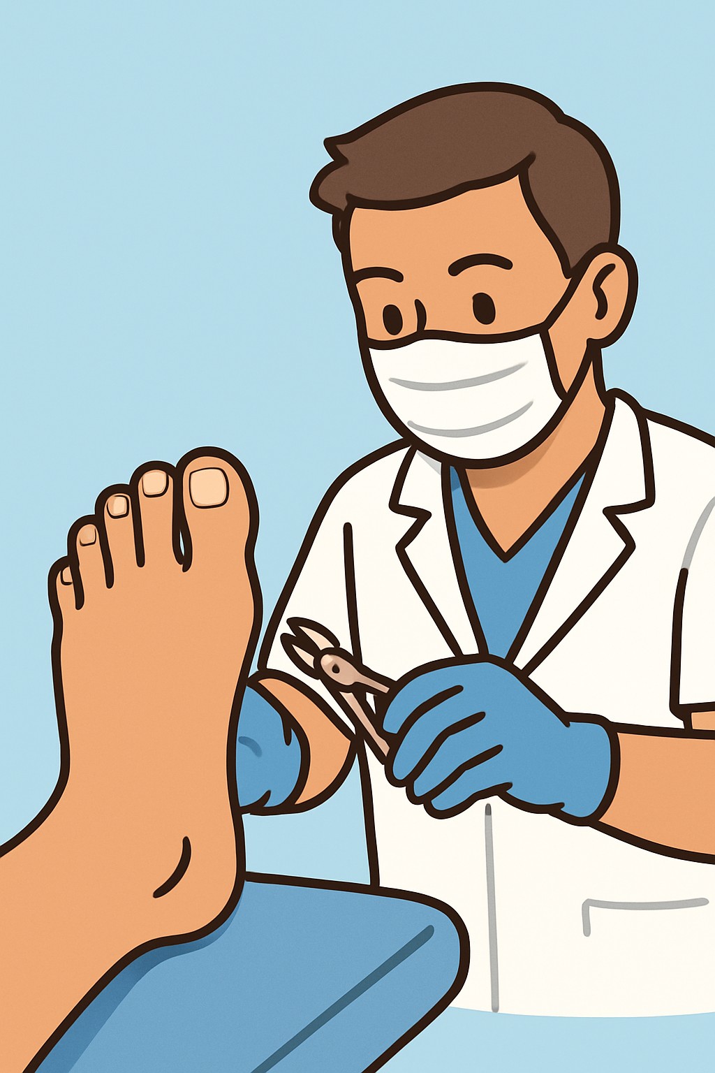 Foot Care (nail debridement for diabetics) procedure illustration