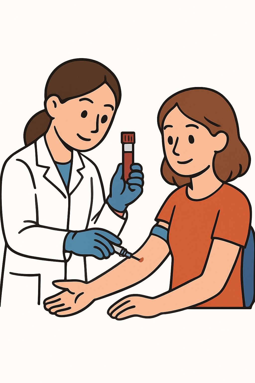 Hepatitis B core antibody test (HBcAb) procedure illustration