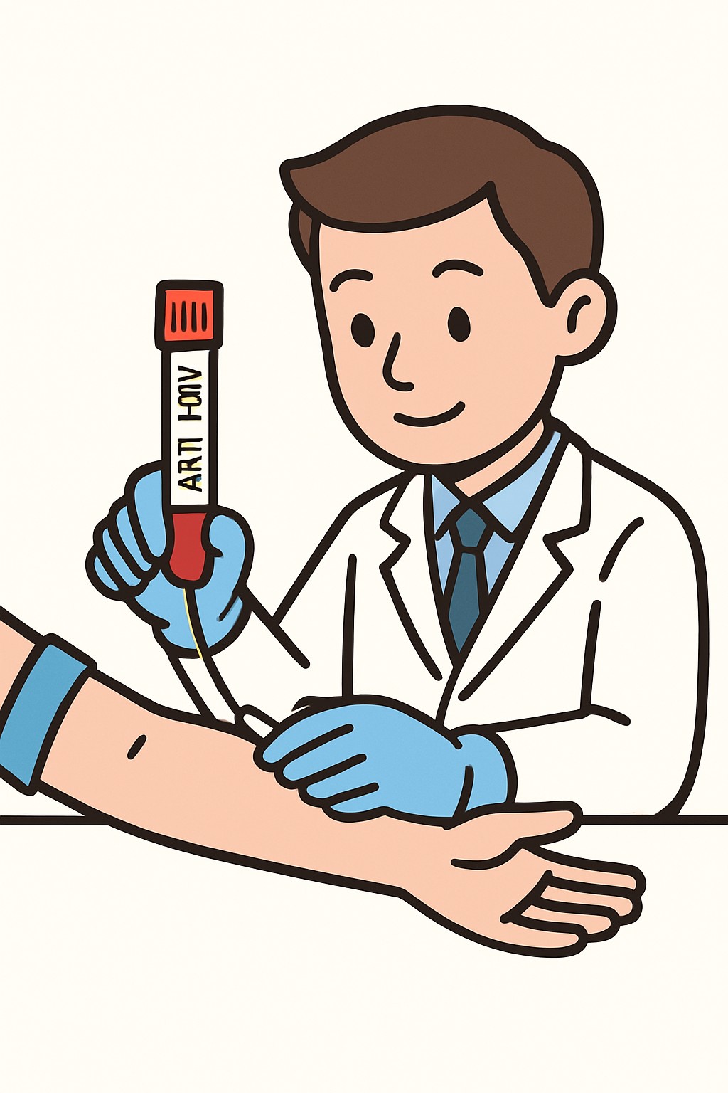 Hepatitis C antibody test (anti-HCV) procedure illustration