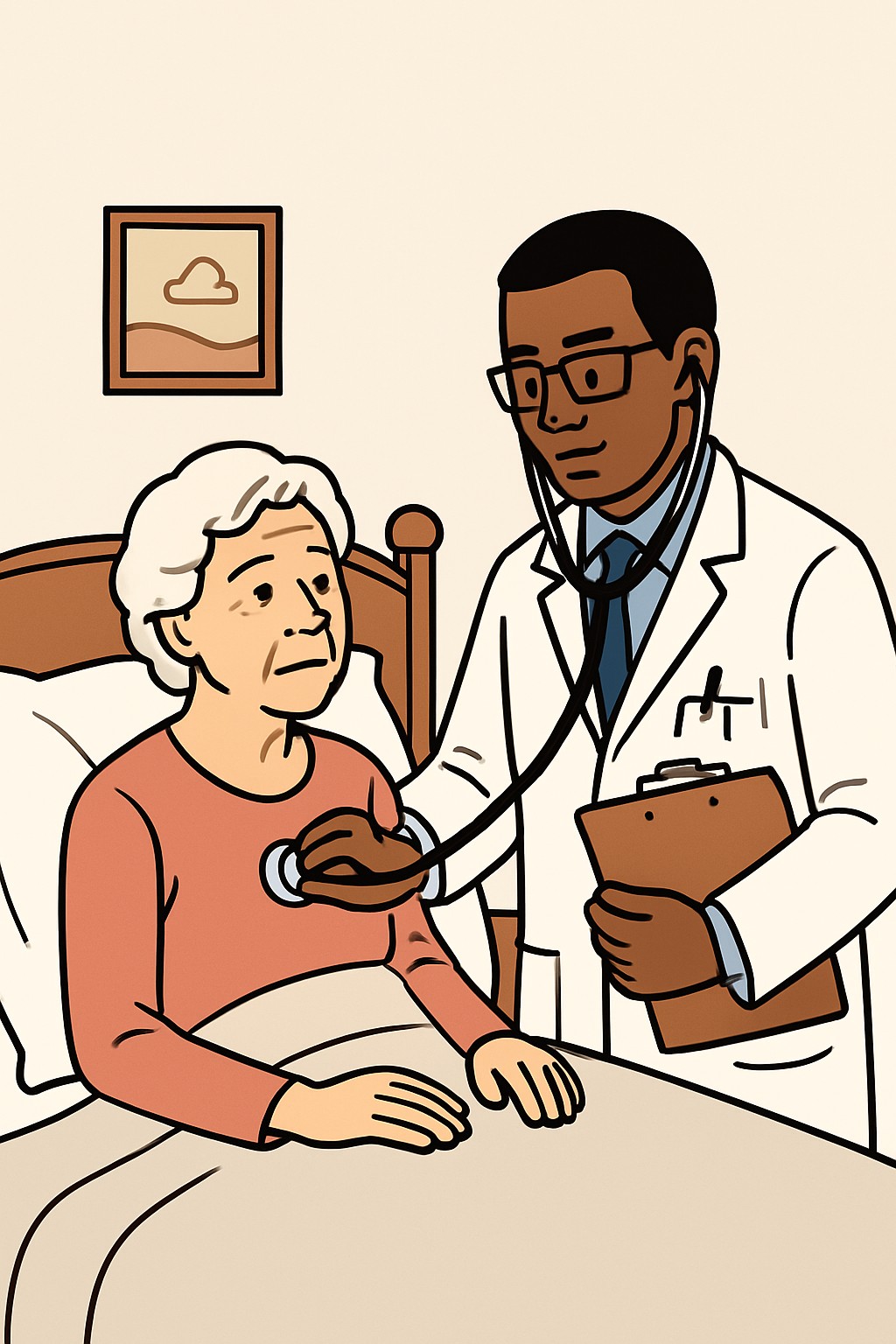 High complexity home visit (established patient) procedure illustration
