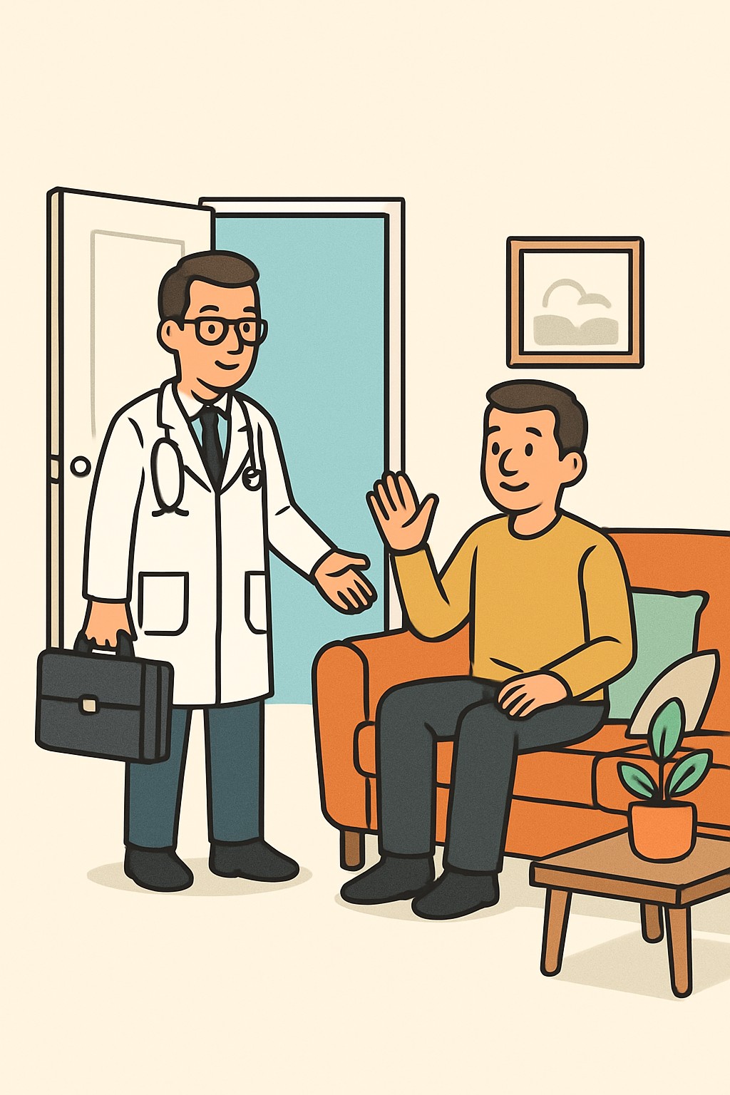 Home visit (New patient - moderate complexity) procedure illustration