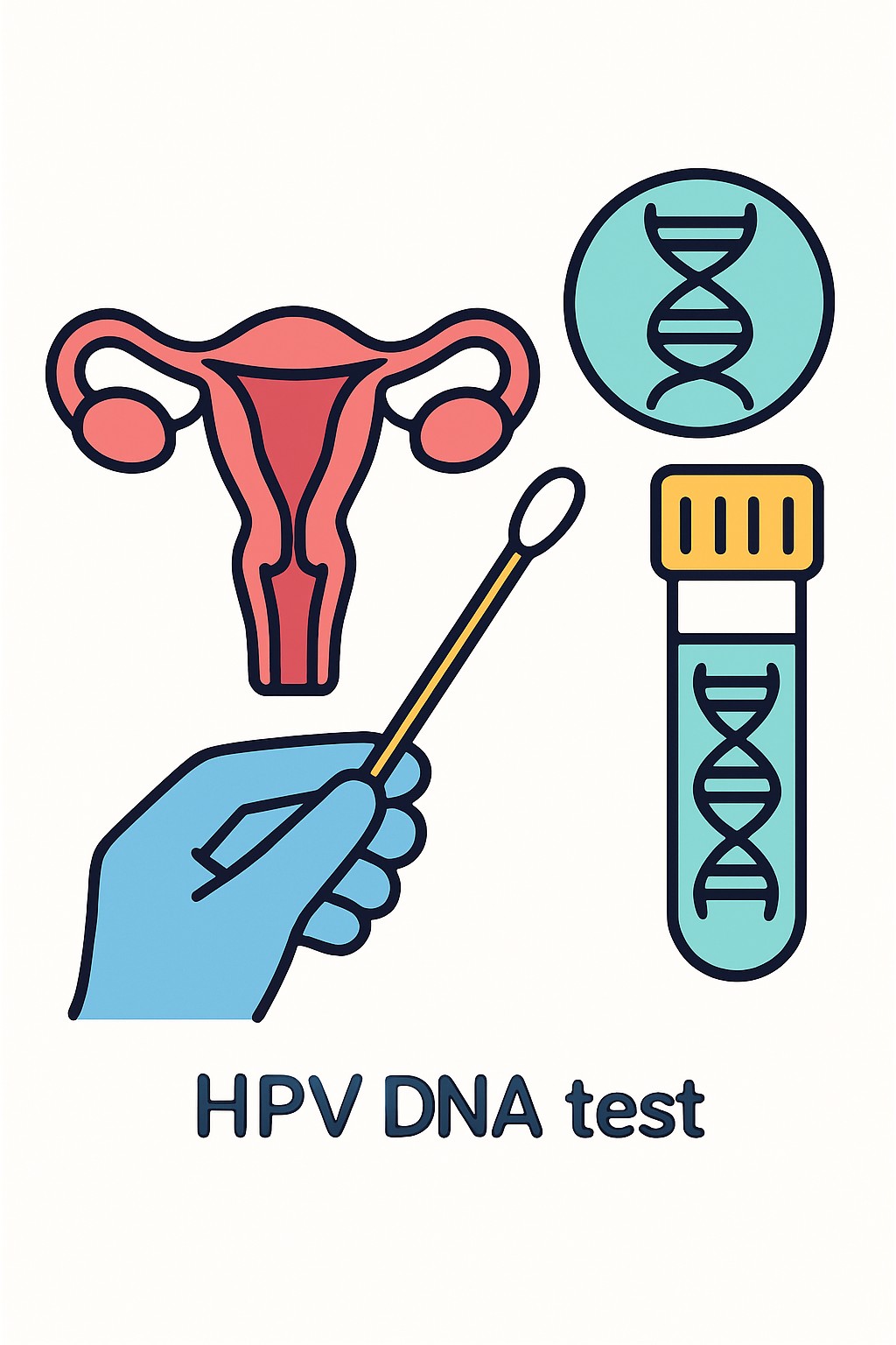 HPV DNA test (high-risk types) procedure illustration