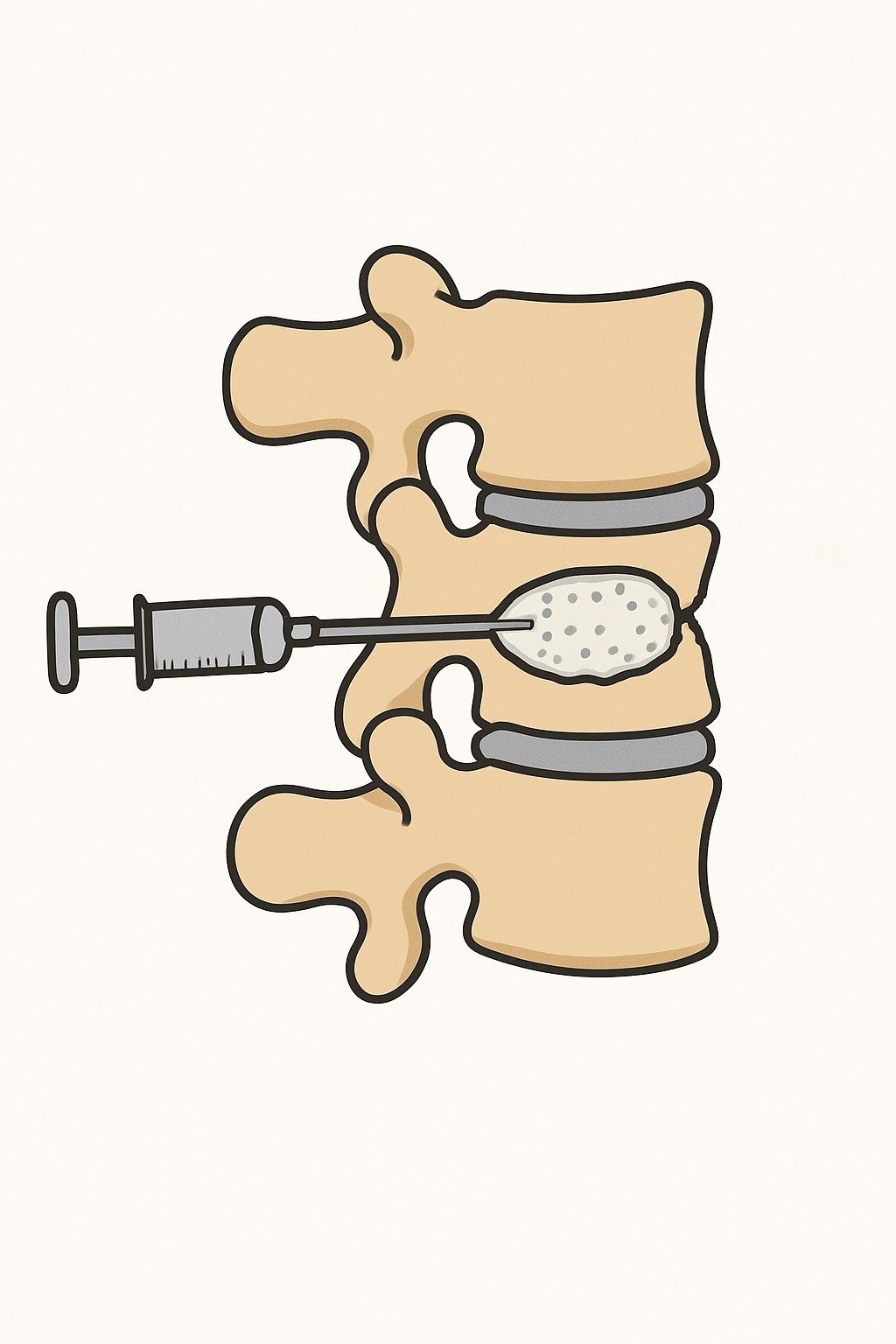 Kyphoplasty (Vertebral augmentation) procedure illustration