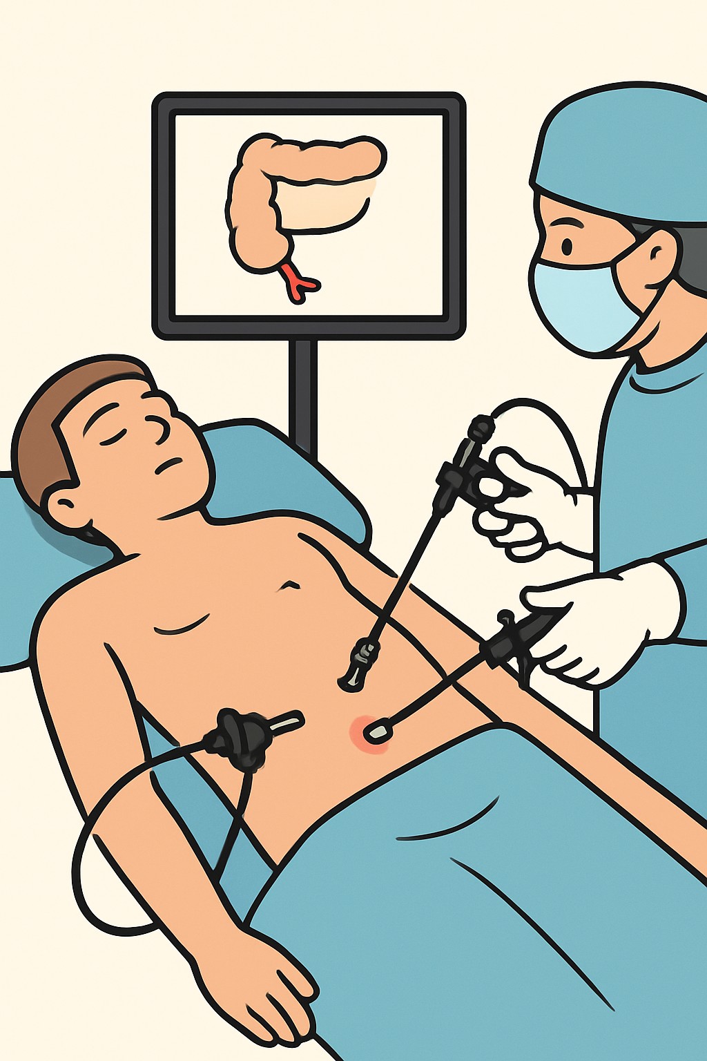 Laparoscopic appendectomy procedure illustration