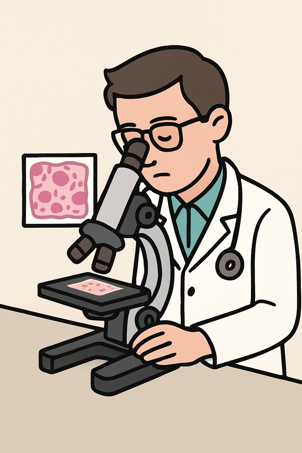 Level 1 Pathology Consultation (microscopic consult) procedure illustration