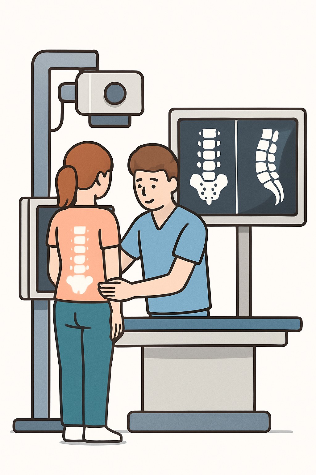 Lumbar Spine X-Ray (2-3 views) procedure illustration