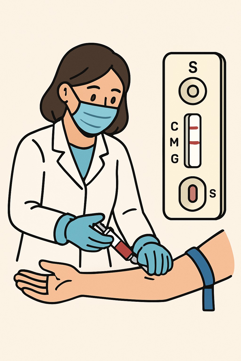 Lyme disease antibody test procedure illustration