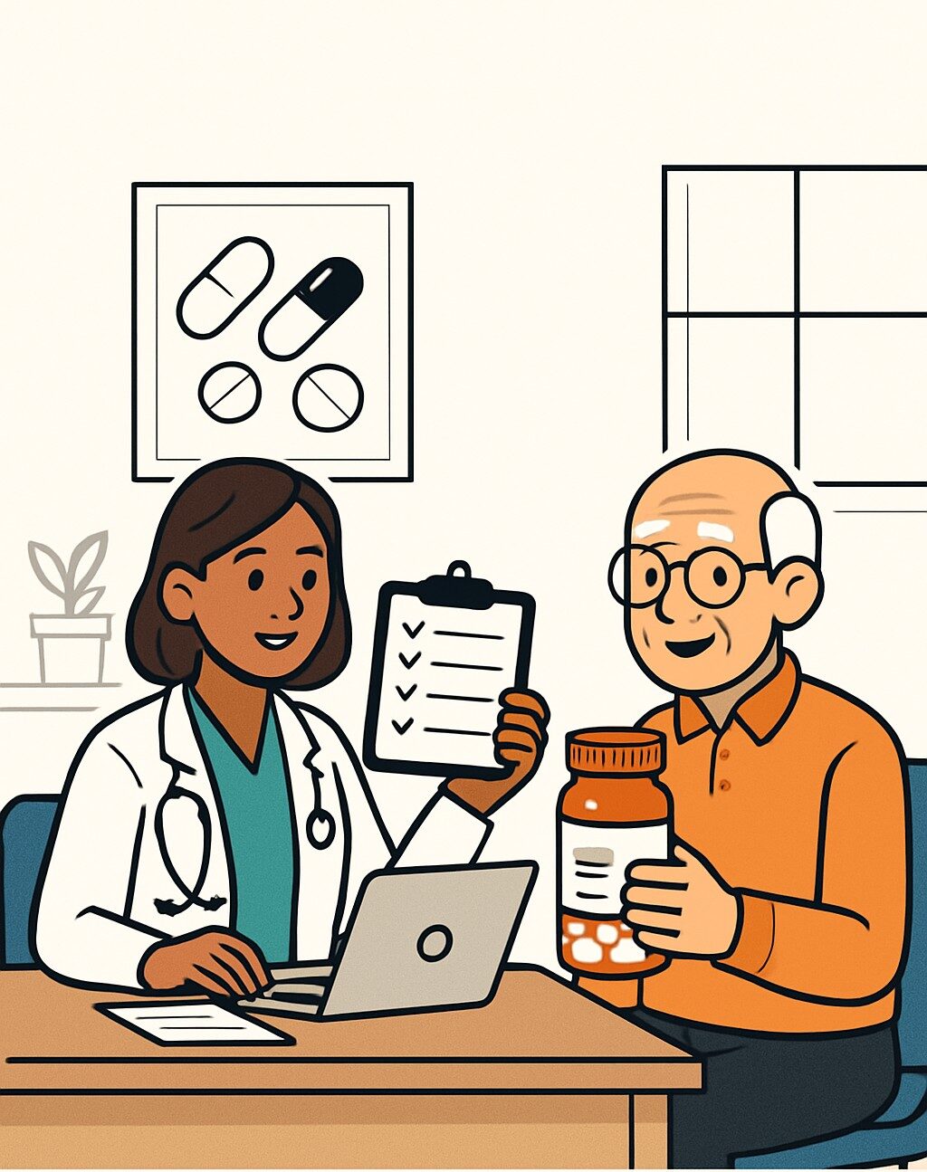 Medication reconciliation completed (post-discharge) procedure illustration