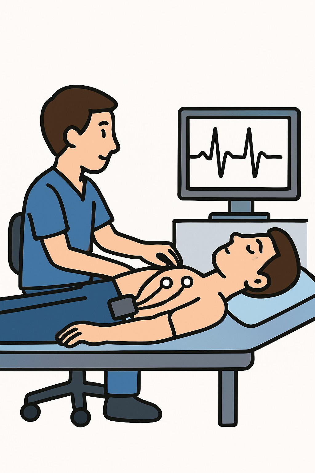 Microvolt T-wave assessment (cardiac risk test) procedure illustration