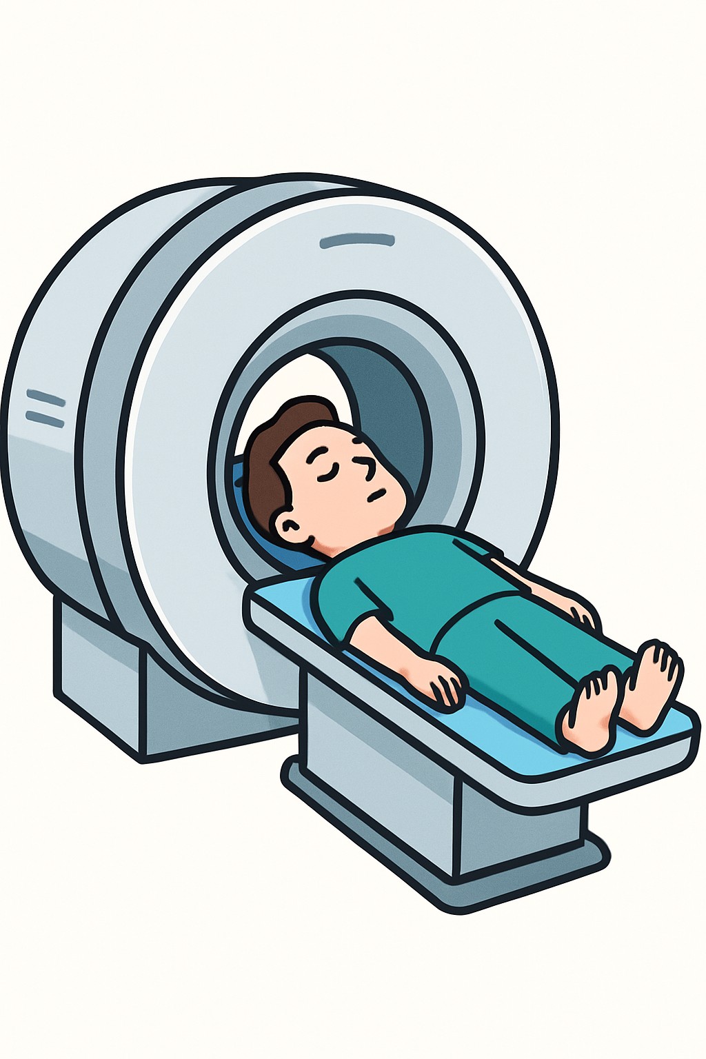 MRI brain (without contrast) procedure illustration