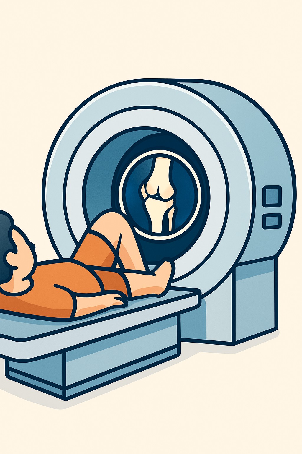 MRI Knee (without contrast) procedure illustration
