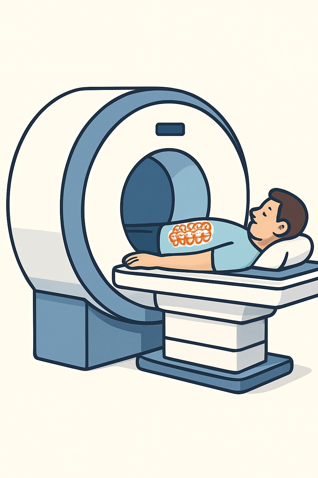MRI lumbar spine without contrast procedure illustration