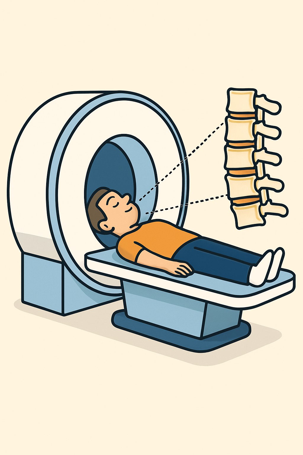 MRI Lumbar Spine (without/with contrast) procedure illustration