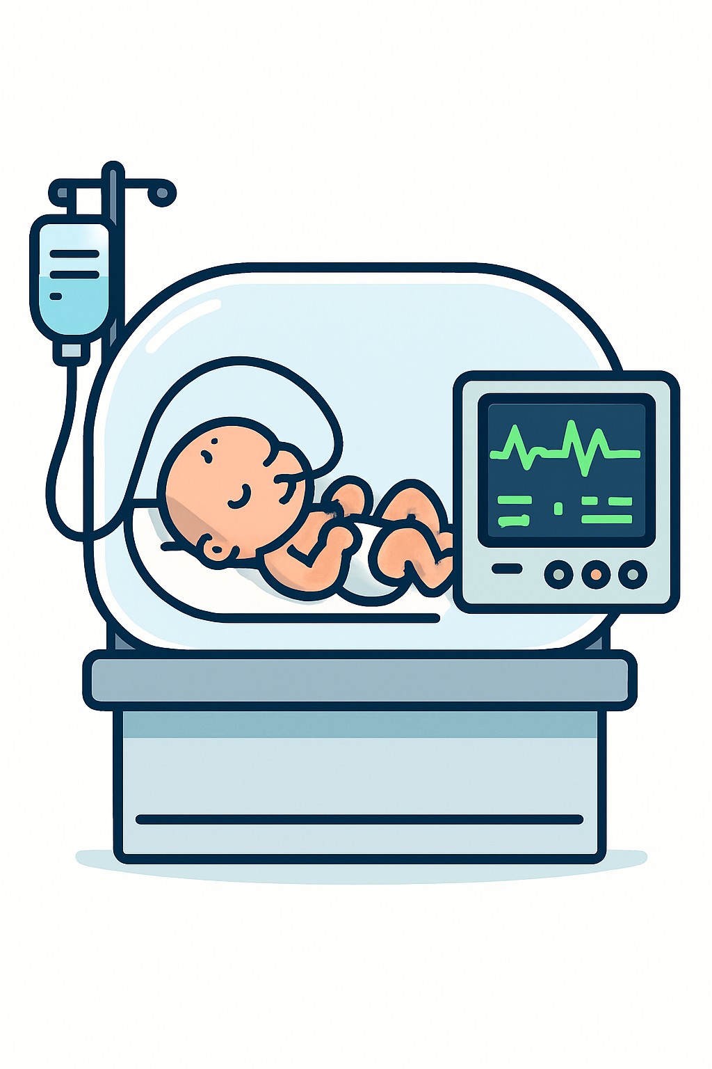 Neonatal intensive care - initial day procedure illustration