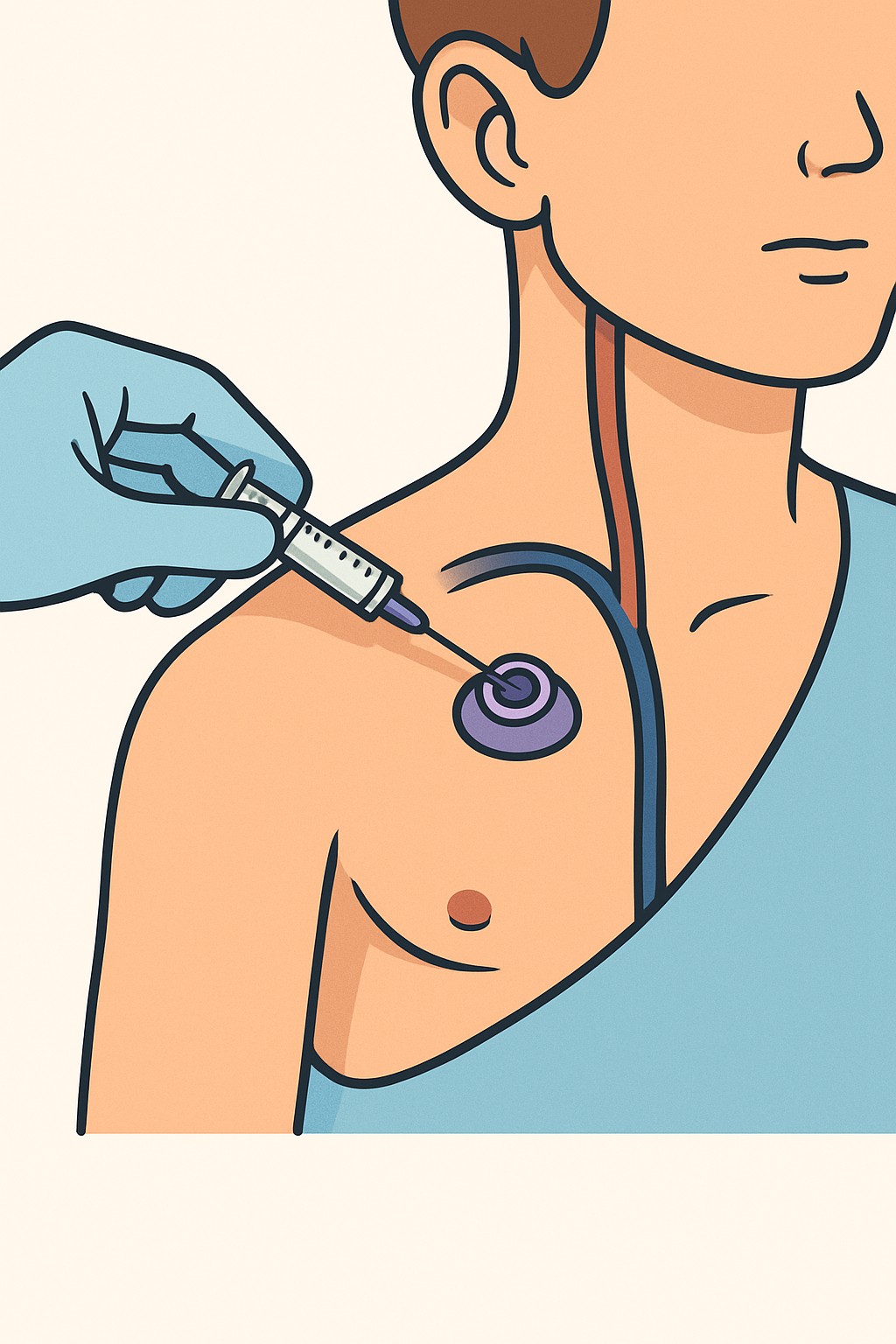 Port-a-Cath Insertion (Implantable IV Port) procedure illustration