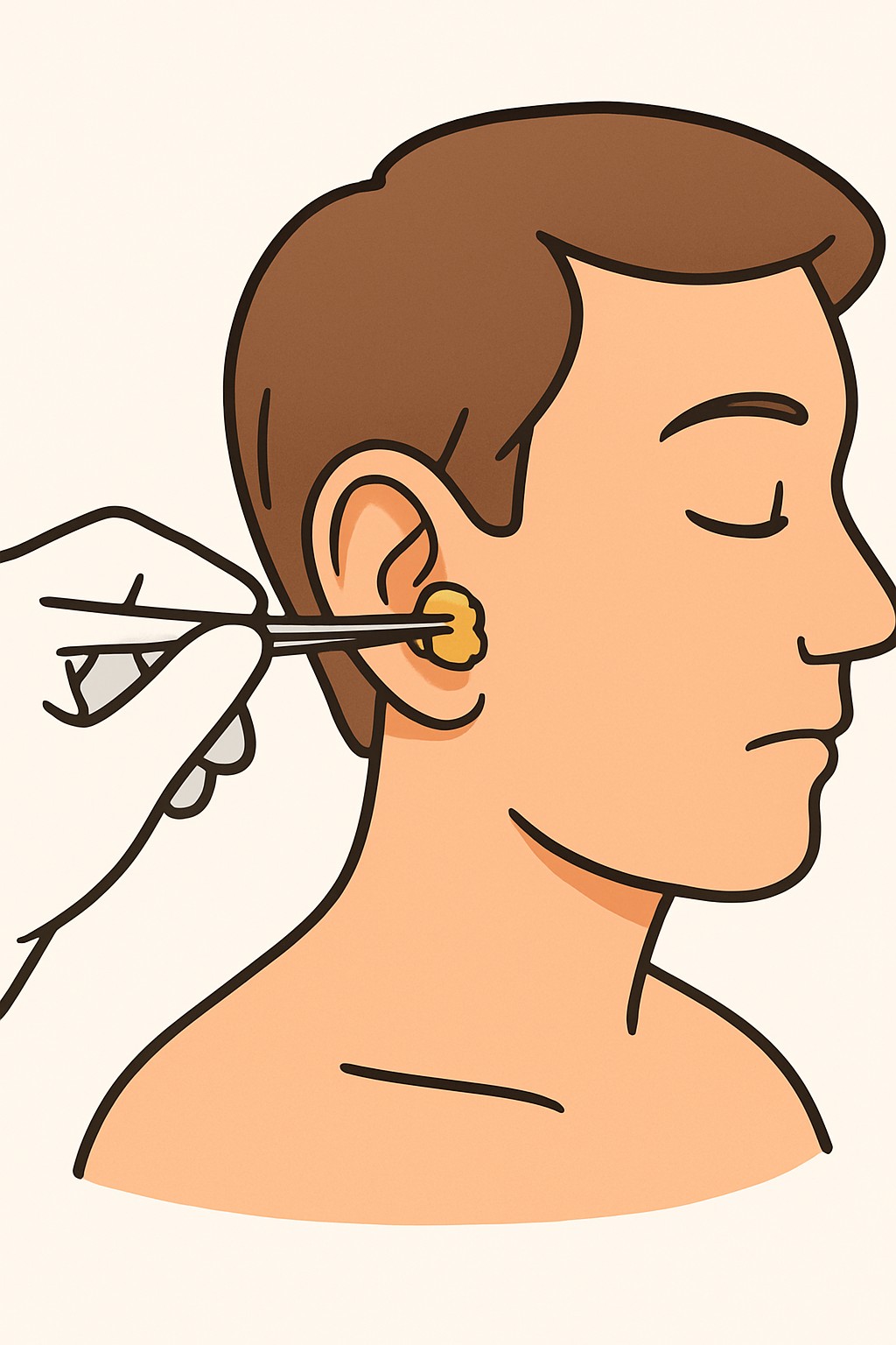 Removal of impacted ear wax (one or both) procedure illustration