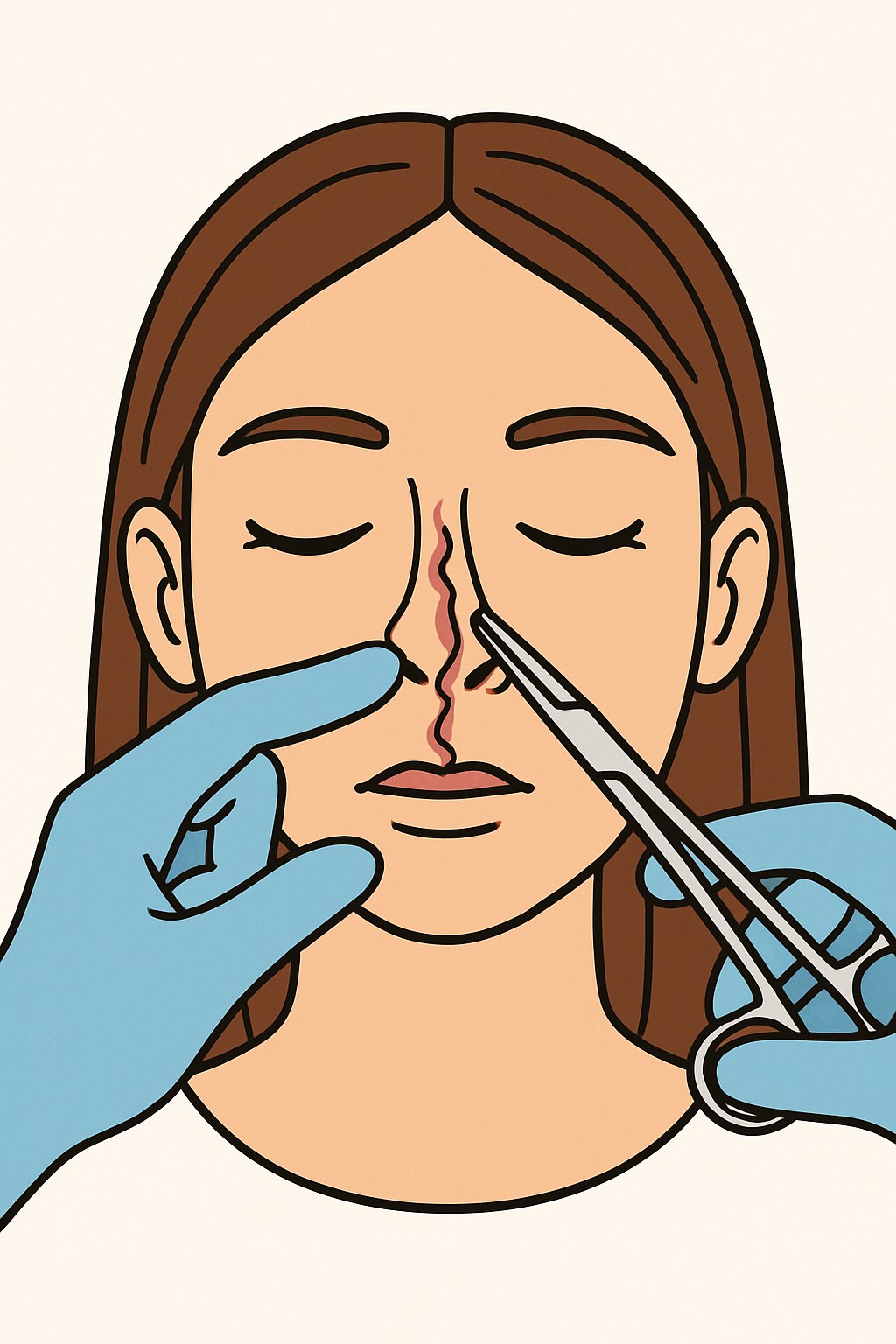 Septoplasty (nasal septum repair) procedure illustration