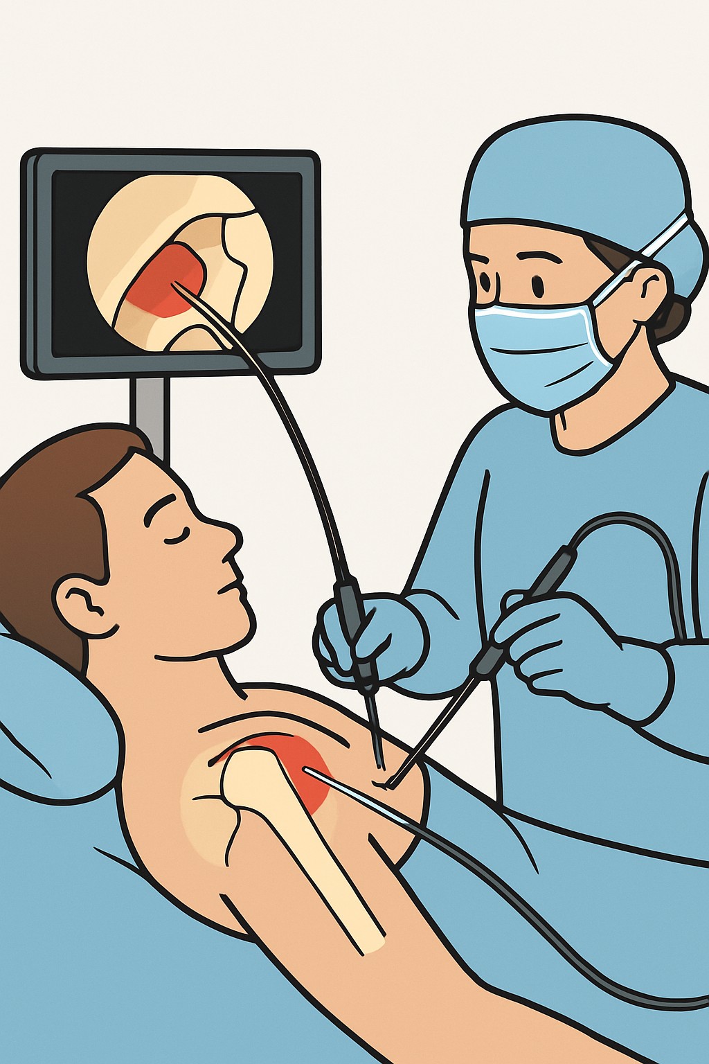Shoulder Arthroscopy (diagnostic or debridement) procedure illustration